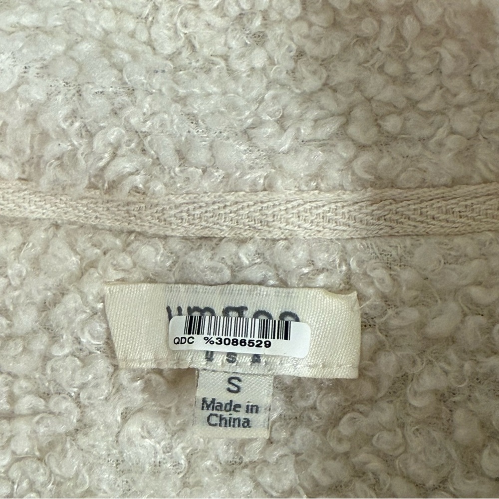 Umgee Sherpa Fleece Vest Women’s Small White Zip Up Cozy Fall Winter Layering - Picture 8 of 10